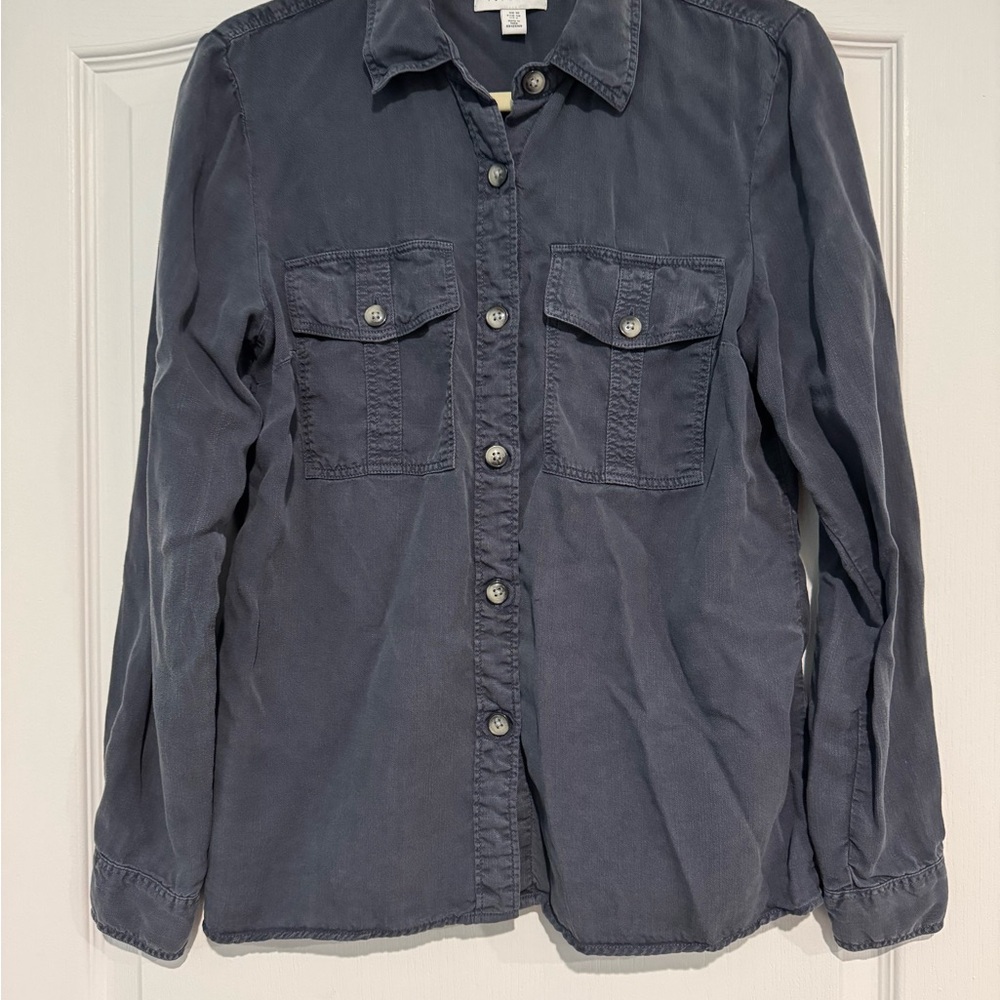 Topshop Navy Blouse
